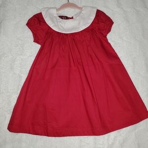 Lil Cactus Classic red Peter Pan Collar dress 6-12 Months